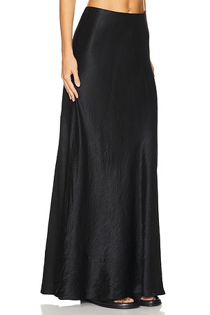 Vince Satin Maxi Skirt in Black