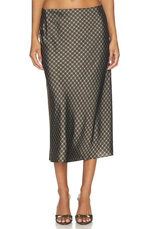 Plaid Ombre Slip Skirt With Lingerie Elastic Vince