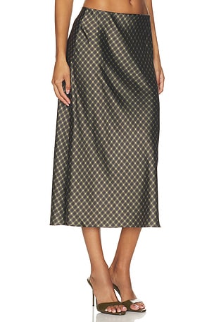Vince Plaid Ombre Slip Skirt With Lingerie Elastic in Multi