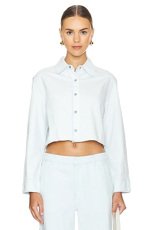 Spring Twill Cropped Shirt Vince