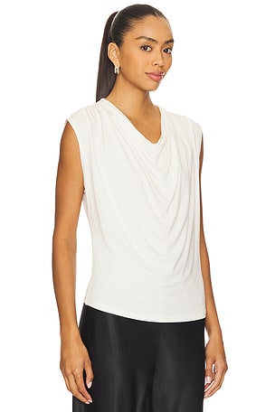Vince Sleeveless Draped Cowl Neck Top in White. Size XS. Also