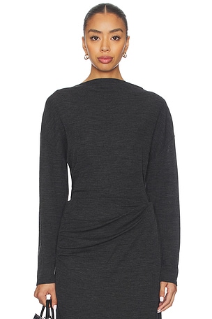Draped Slash Neck Top Vince