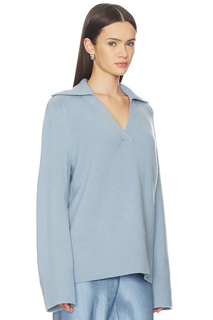 Vince Oversized Wool Cash Polo in Baby Blue