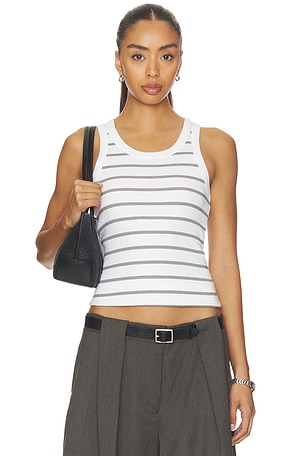 Stripe Scoop Neck Tank Vince