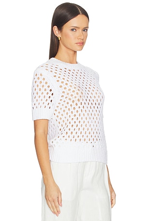 Vince Honeycomb Boxy Tee in White