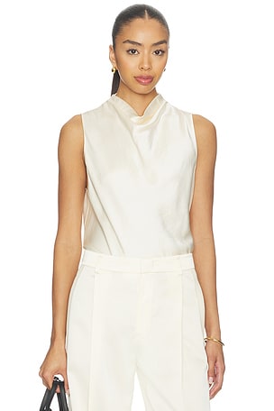 Cropped Cowl Neck Top Vince