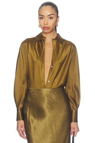 Bias Longsleeve Blouse Vince