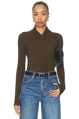 Longsleeve Fixed Wrap Top Vince