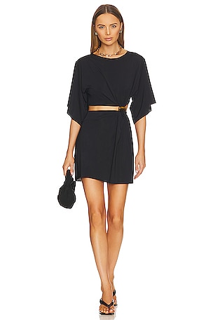 ANINE BING Dress with Lace Inserts in Black REVOLVE