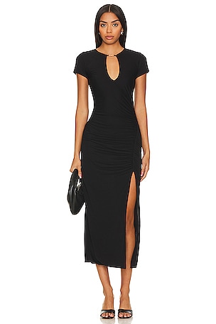 BCBGMAXAZRIA Zoelle Cut Out Dress In Black in Black REVOLVE