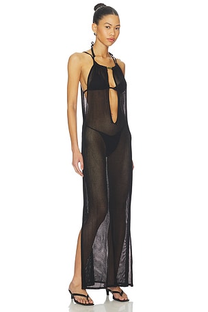 Vix Swimwear Micah Long Cover Up Dress in Black. Size M. Also