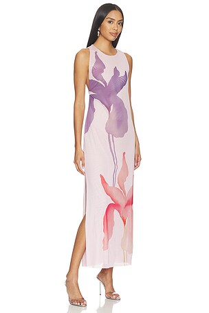 Vix Swimwear Twist Long Cover Up Dress in Mauve