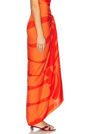 Vix Swimwear Printed Sarong in Cherie in Orange