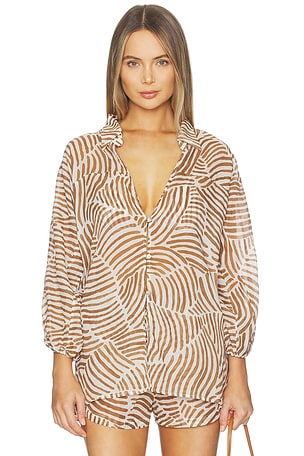 Vix Swimwear Moana Short Cover Up in Brown