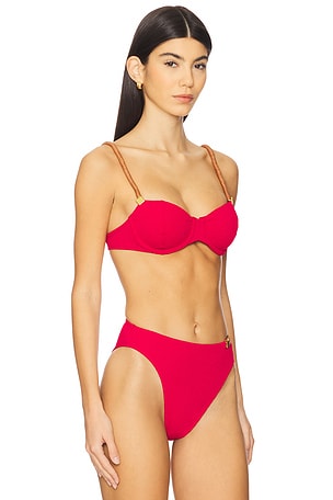 Vix Swimwear Aika Mel Bikini Top in Red. Size S. Also