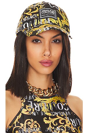 Versace Jeans Couture Logo Baseball Hat in Black & Gold  display picture 2