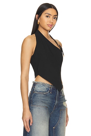 Versace Jeans Couture Satin Top in Black