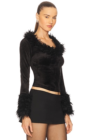 Versace Jeans Couture Velvet Top in Black