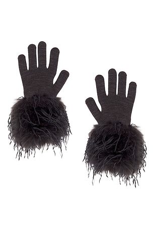 Knitted Gloves With Faux Fur Trim Vaillant