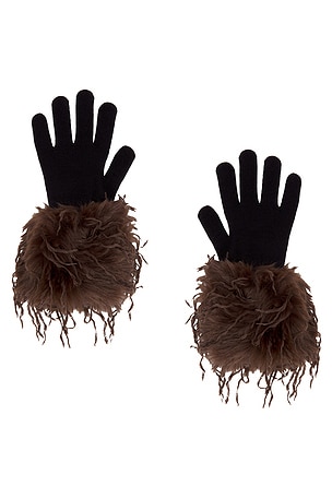 Knitted Gloves With Faux Fur Trim Vaillant