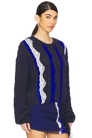 Vaillant Cable Knit Sweater in Navy