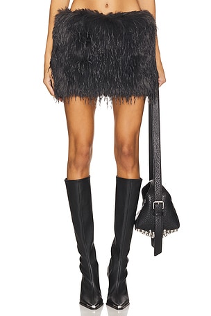 Faux Feather Mini Skirt Vaillant