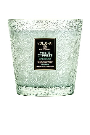 White Cypress Boxed 2 Wick Glass Candle Voluspa