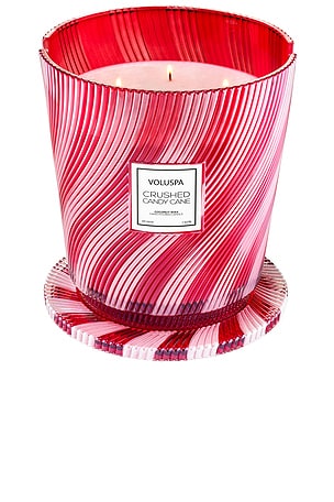 Voluspa Crushed Candy Cane 5-Wick Hearth Candle in Red
