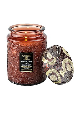 Voluspa Forbidden Fig Small Jar Candle in Metallic Bronze
