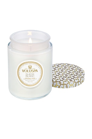 Voluspa Suede Blanc Large Jar Candle in Beauty: NA