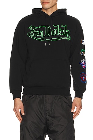 Logo Sleeve Patches Hoodie Von Dutch