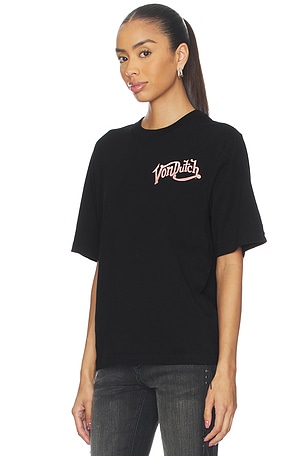 Von Dutch Always Forever Boxy Crop Tee in Black