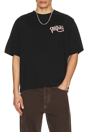 Von Dutch Always Forever Boxy Crop Tee in Black