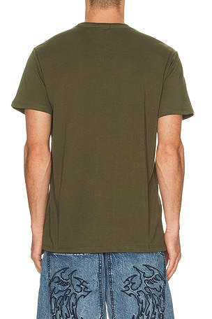 Von Dutch Vertical Logo Tee in Olive