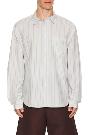 Long Sleeve Striped Button Down Shirt vowels