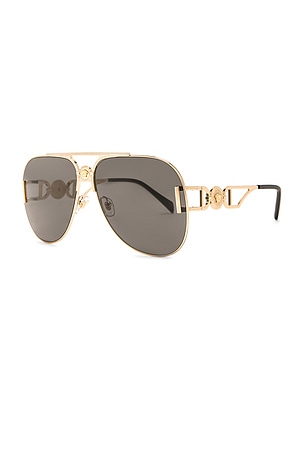 VERSACE Aviator Sunglasses in Metallic Gold