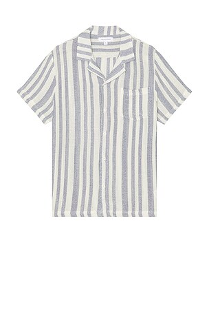 Basket Weave Camp Shirt Vintage Summer
