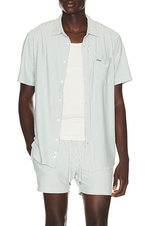 Stripe Knit Button Down Shirt Vintage Summer