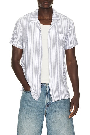 Basket Weave Camp Shirt Vintage Summer