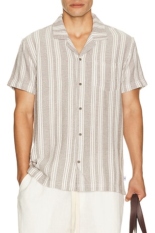 Basket Weave Camp Shirt Vintage Summer
