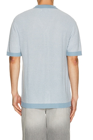 Vintage Summer Sweater Knit Shirt in Blue