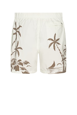 Vintage Summer Poolside Stretch Shorts in Ivory