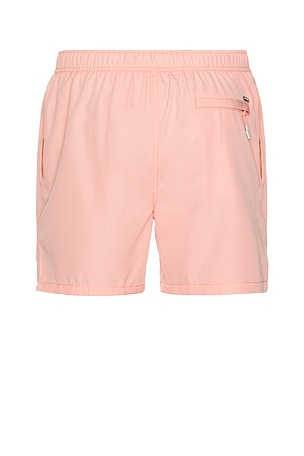 Vintage Summer Performance Stretch Lined Volley Swim Short in Coral