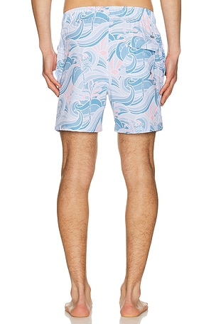 Vintage Summer Seersucker Stretch Volleys in Blue