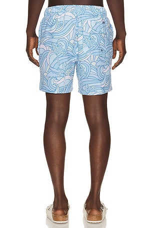 Vintage Summer Seersucker Stretch Volleys in Blue. Size XXL/2X. Also