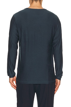 Vuori Strato Tech Long Sleeve Tee in Blue