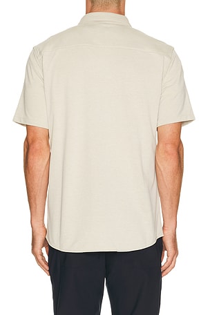 Vuori Knit Oxford Button Down Shirt in Cream