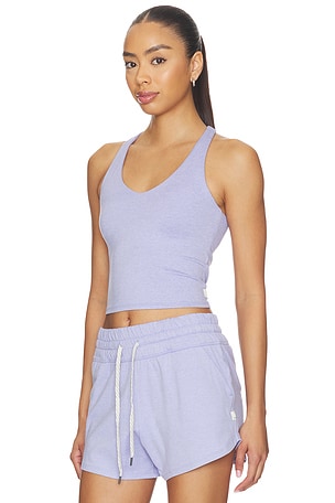 Vuori Halo Performance Crop Tank in Purple