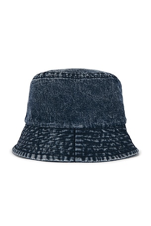 VERUTUM Lettering Denim Bucket Hat in Blue