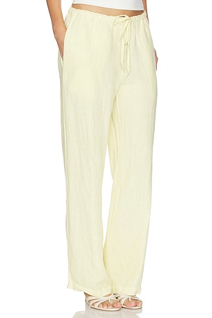 VIR VITA Delphine Linen Pant in Yellow